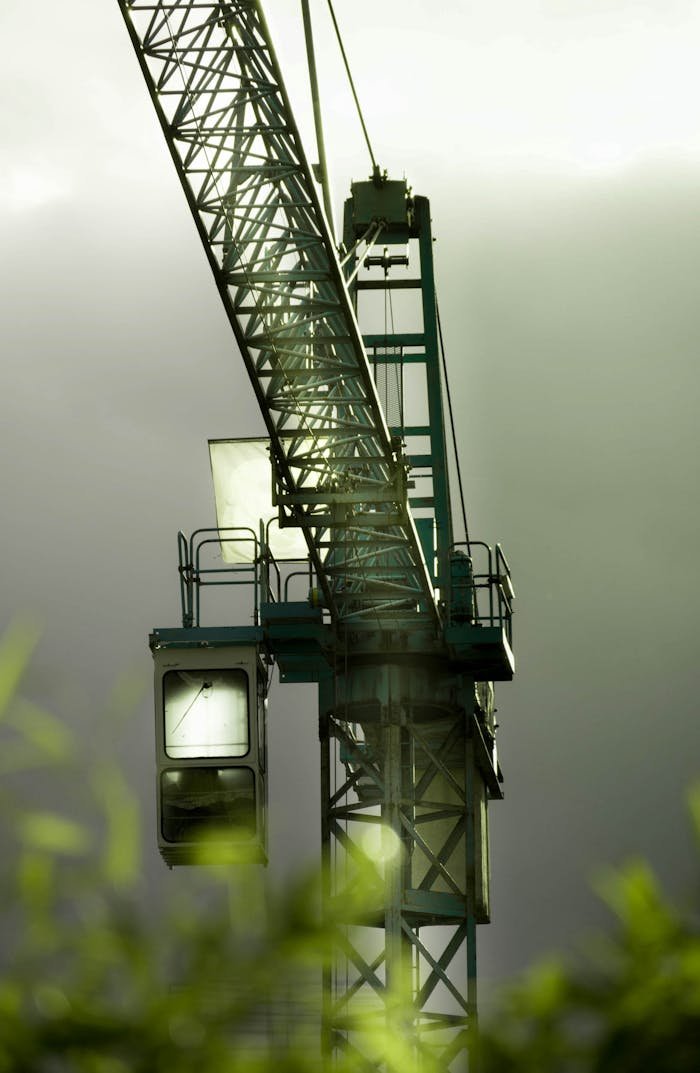 Tilt Lens Photography of Black Steel Crane